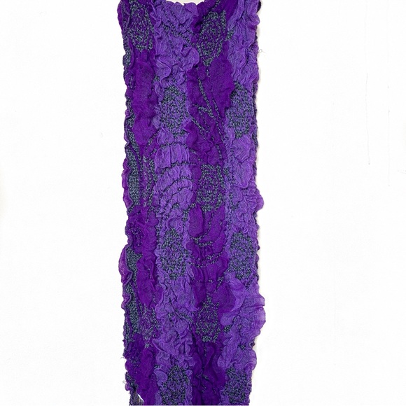 Purple and Grey Knit Scarf - Picture 4 of 6